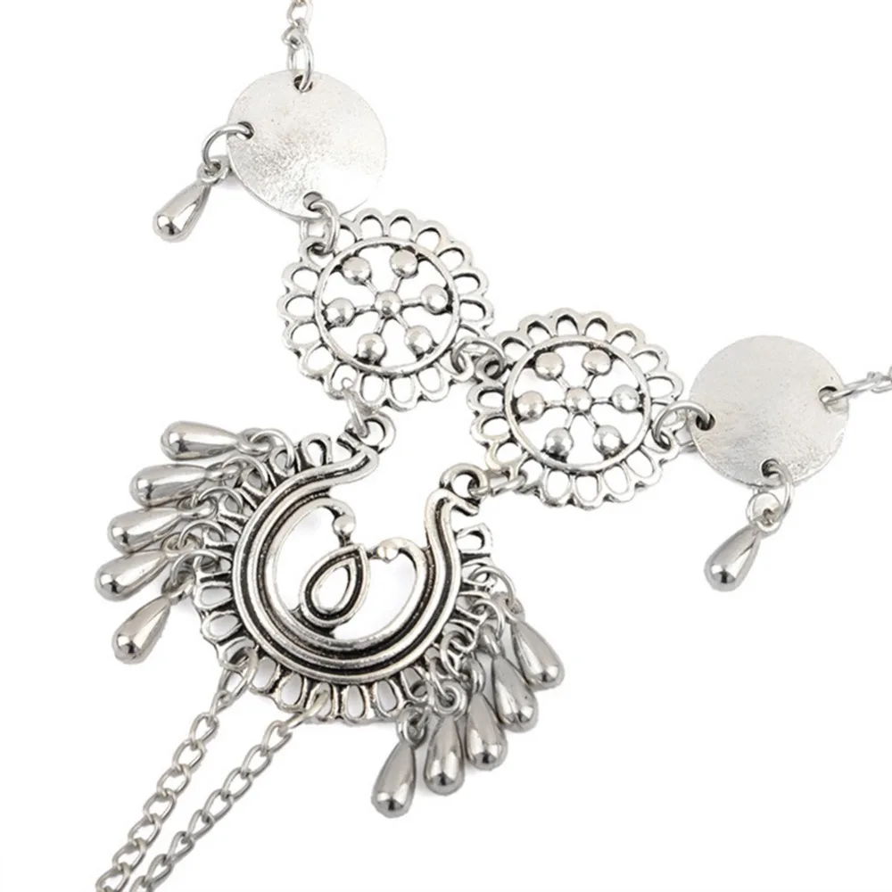 Винтажные антикварные посеребренные ножные браслеты в стиле ретро с монетами