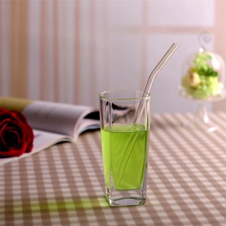 10 шт. стеклянная соломинка+ 2 чистящие щетки Pipet экологическое стекло для здоровья ребенка питьевые соломинки пипетки питьевые соломинки экологически чистые