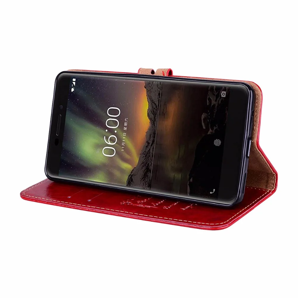 Масло воск кожи кожаный чехол для nokia 6 2018 Флип Бумажник Защитная крышка