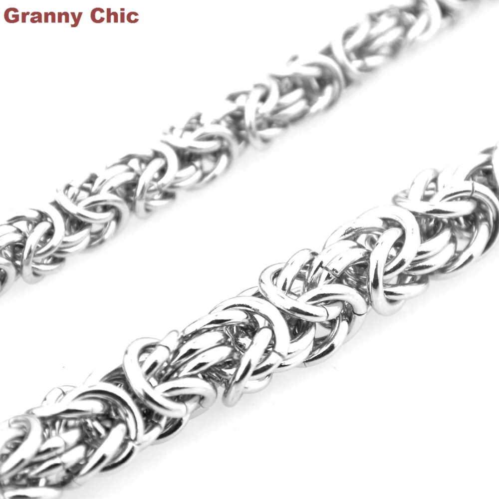 Мужское высококачественное Серебряное колье из нержавеющей стали с круглым