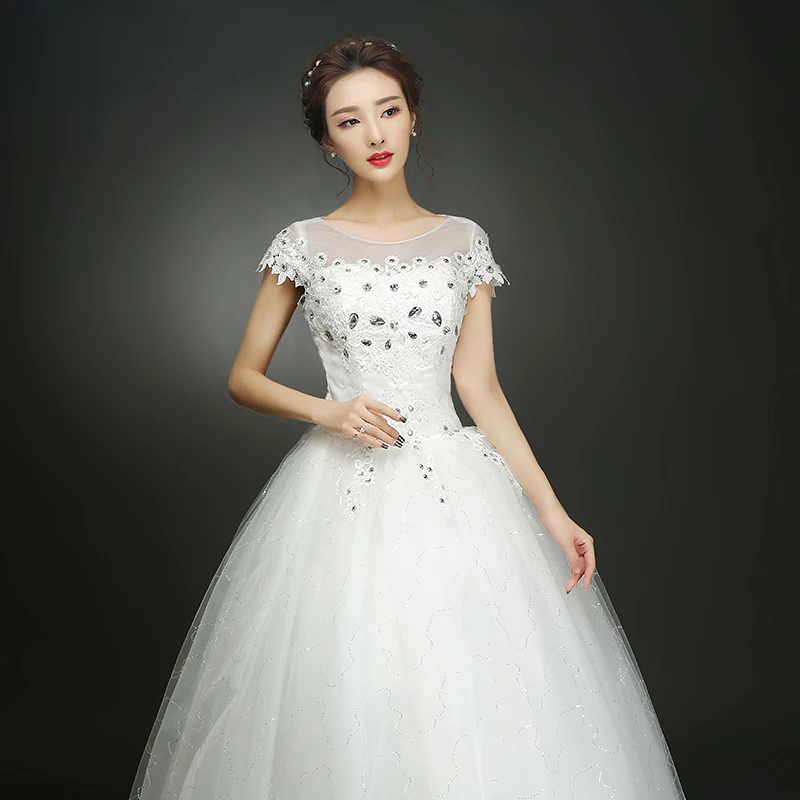 Кружевное свадебное платье с цветочным принтом со шнуровкой сзади|princess ball gown|ball