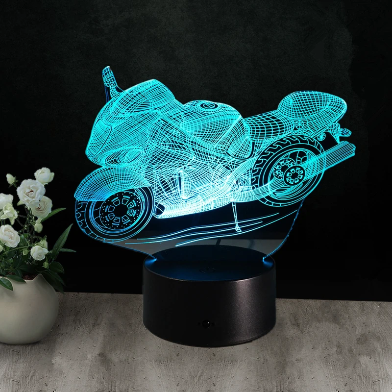 Настольная лампа 3D Fast & furight 8 светодиодная для мотоцикла ночник|led table light|table led