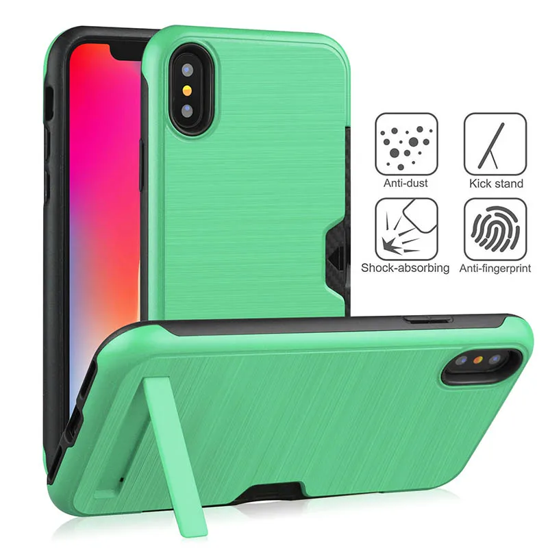 Mint Green Ультратонкий чехол для телефона s для iphone X, XR, XS, XS, Max, PC+ TPU, чехол для iphone 6, 6s, 7, 8 plus, задняя крышка с подставкой - Цвет: Mint Green