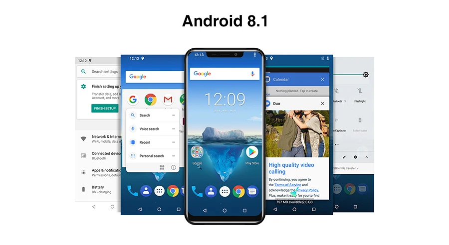OUKITEL C12 Pro 4G 6,1" 19:9 Android 8,1 Face ID 3300 мАч MT6739 четырехъядерный 2 Гб ОЗУ 16 Гб ПЗУ 8МП+ 5Мп отпечаток пальца мобильный телефон