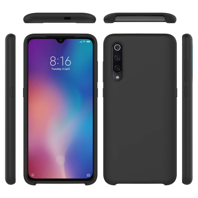 Черный Чехол для Xiaomi Redmi Mi 6, 8, 9, 6A, 5A, 5, S2, Note 4, 4X, жидкий силиконовый чехол для телефона, Официальный резиновый мягкий на ощупь защитный чехол - Цвет: Черный