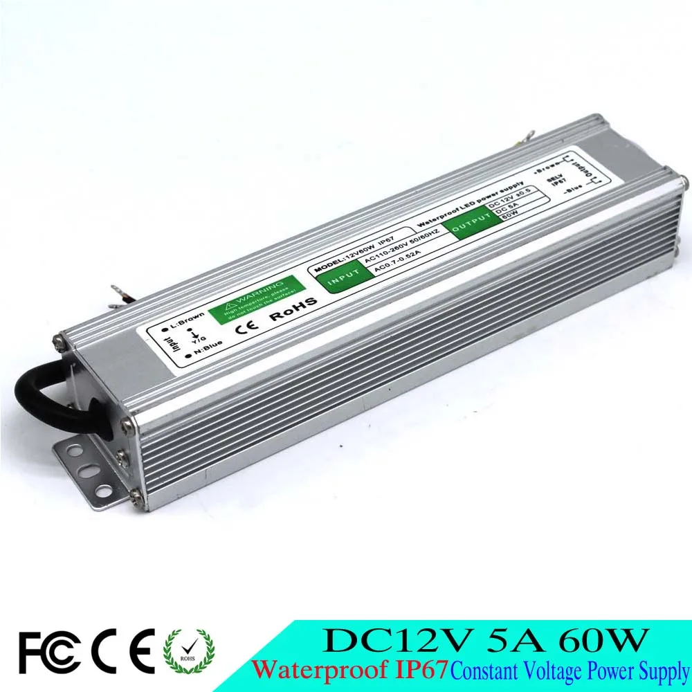 Водонепроницаемый IP67 переключатель питания с одним выходом 12 В 5 А 60 Вт