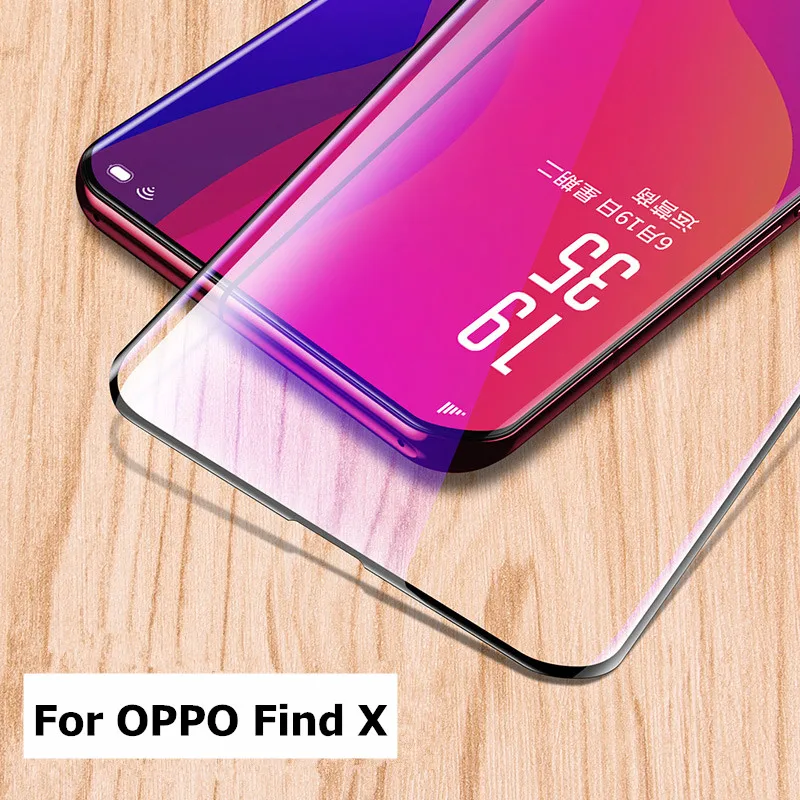 9 H изогнутое полное покрытие анти Blu-Ray закаленное стекло для OPPO Find X защитная