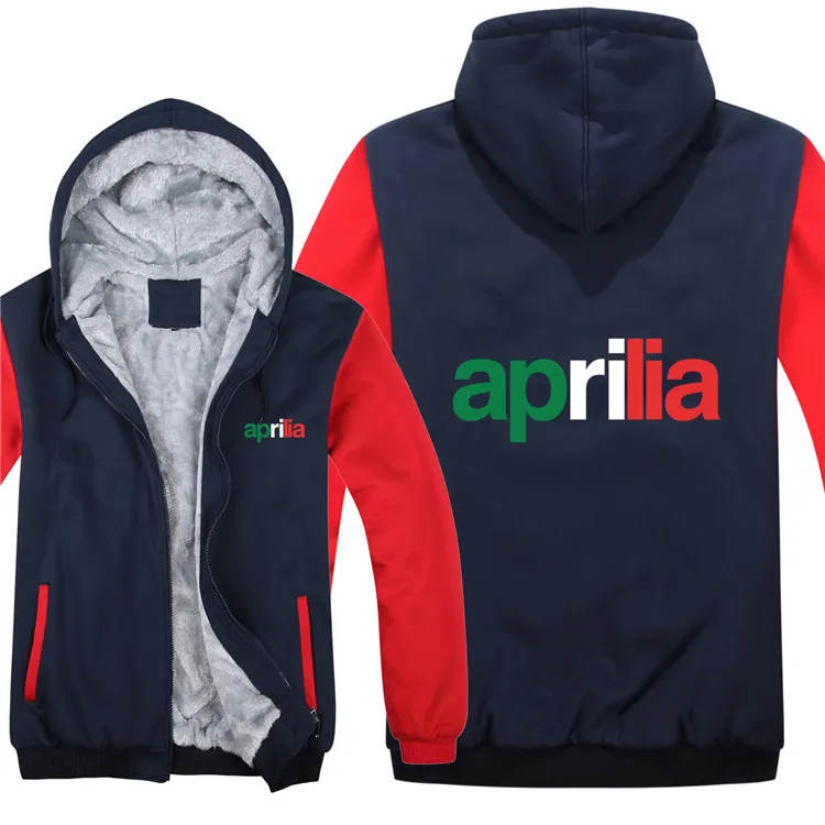 as picture Motorcycle Aprilia Hoodies Mens Zipper Coat Fleece Thicken Aprilia Motor Sweatshirt Mans Clothing - Цвет: as picture