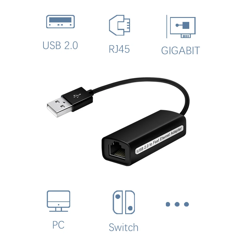 Адаптер Nintendo Switch/Xiao Mi USB Ethernet 2 0 Сетевая карта для Windows 10/Xiaomi Box 3/Nintendo Switch |