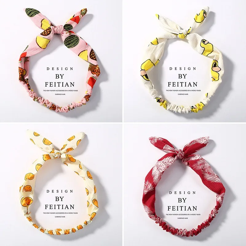 Summer Style Colorfull Chiffon Bowknot Hairbands Elastic Hair Bands Knot Headbands for Women Girls Hair Accessories Headwear