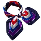Квадратный шарф, повязка для волос для деловых вечеринок, женский элегантный маленький винтажный узкий ретро-шарф, Шелковый атласный шарф для дам