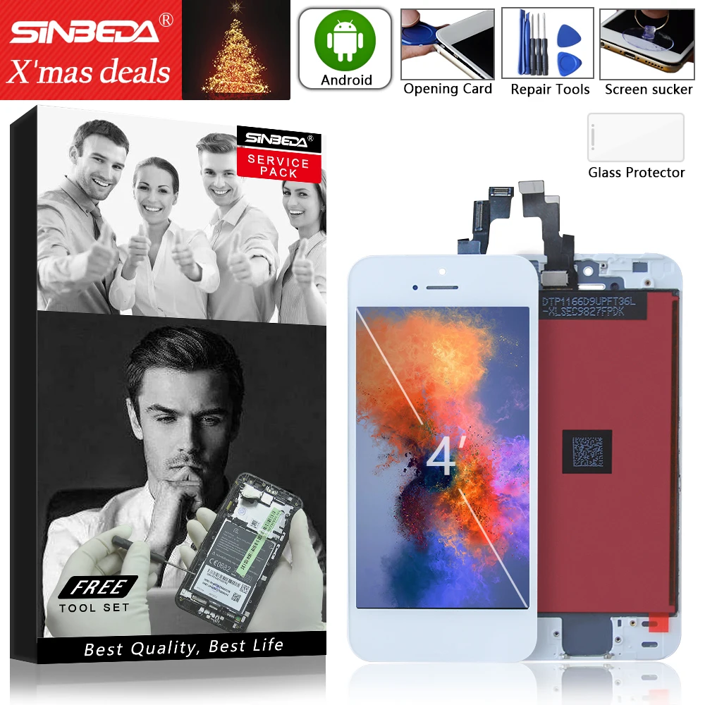 Sinbeda класс AAA + ЖК дисплей для iPhone 5 сенсорный экран дигитайзер сенсор сборка 5S se 5c