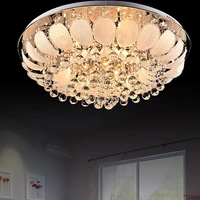 led e14 modern stainless steel crystal glass lamparas de techo ceiling lights led ceiling light ceiling lamp for foyer