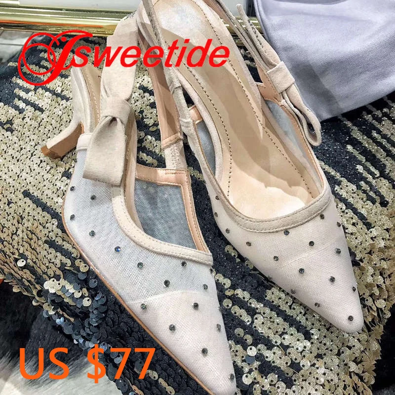 Сандалии женские сетчатые на высоком каблуке модные дизайнерские босоножки с