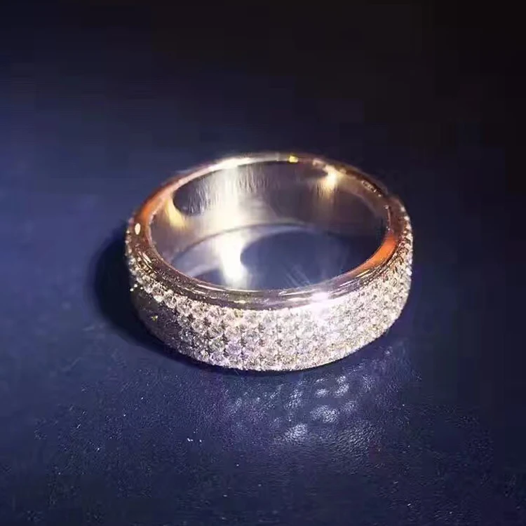Лазерное 1.1CT круглое ограненное сертифицированное кольцо с натуральным