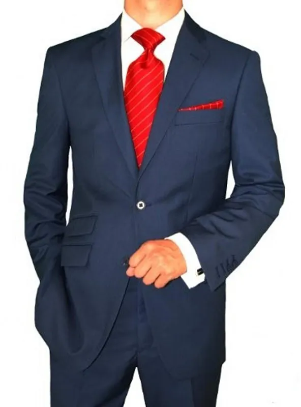 

Fashion Male Suits Custom Made Notched Lapel One Button Navy Groomsman Tuxedos Wedding Suits ( jacket+Pants+tie)