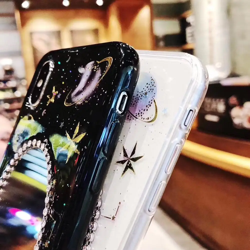 Чехол для iPhone 6 6S 7 8 Plus силиконовый блестящий роскошный зеркальный мягкий чехол
