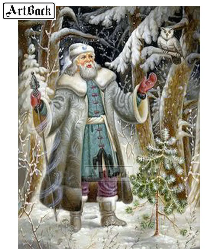 Новая Алмазная вышивка людей/заснеженных деревьев камни в форме ромба Drill3D