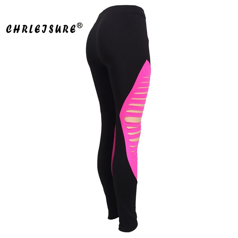 Женские леггинсы для тренировок CHRLEISURE черные длинные из полиэстера