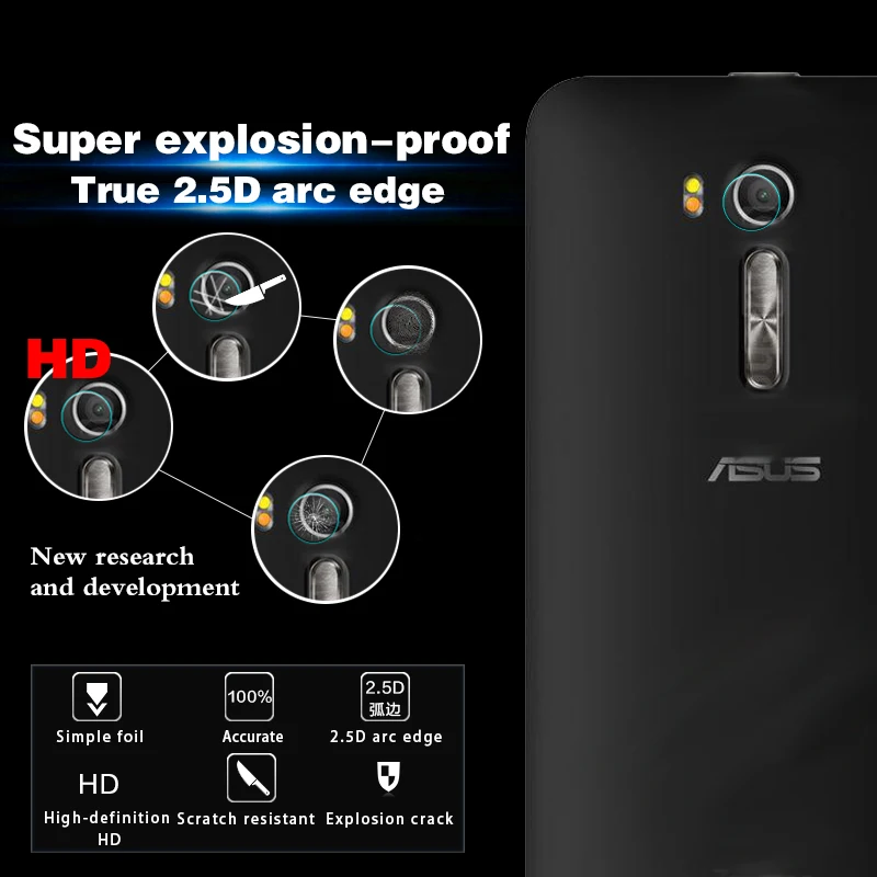 Задняя камера Объектив Закаленное стекло пленка для Asus Zenfone Go ZB452KG стеклянная ZB551KL