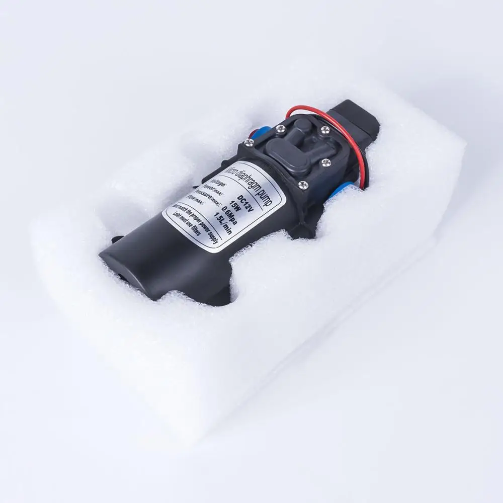 Мини DC 12V 15W 130PSI 5L/мин водяной мембранный насос высокого давления самовсасывающий