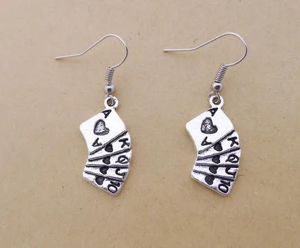 Лучшие женские Дешевые массивные покерные карты серьги серебряный рыболовный