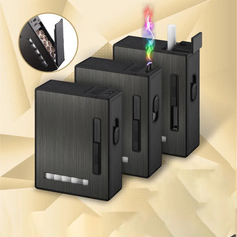 Новая коробка для сигарет USB Arc Электронная зажигалка беспламенная ветрозащитная