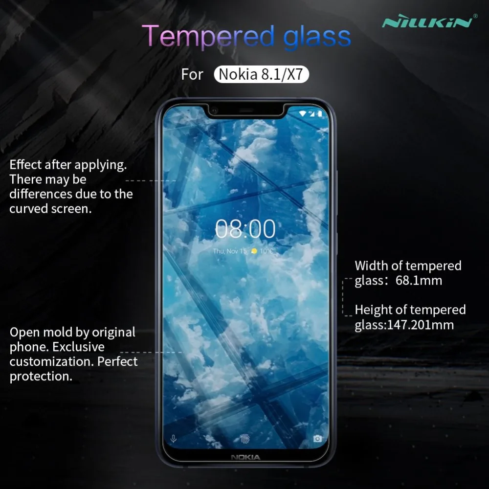 Защитная пленка из закаленного стекла высокого качества для экрана Nokia 8.1 6.18".