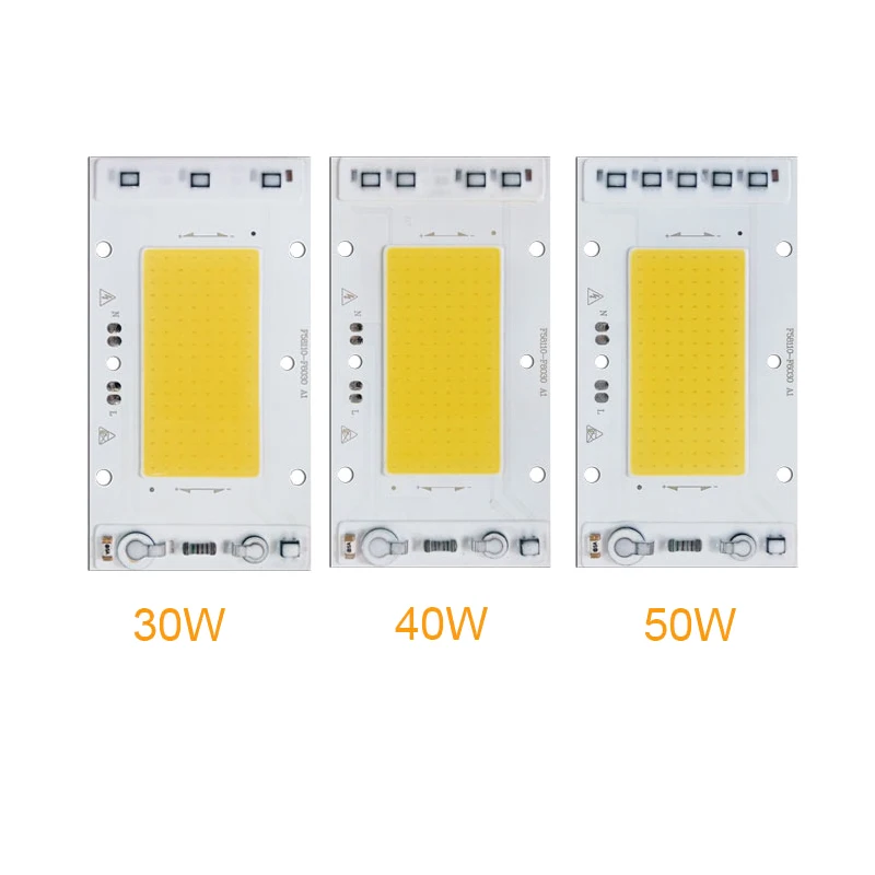 10 шт./лот светодиодный чип COB лампа 30 Вт 40 Вт 50 Вт AC220V умный IC подходит для DIY светодиодный прожектор белый
