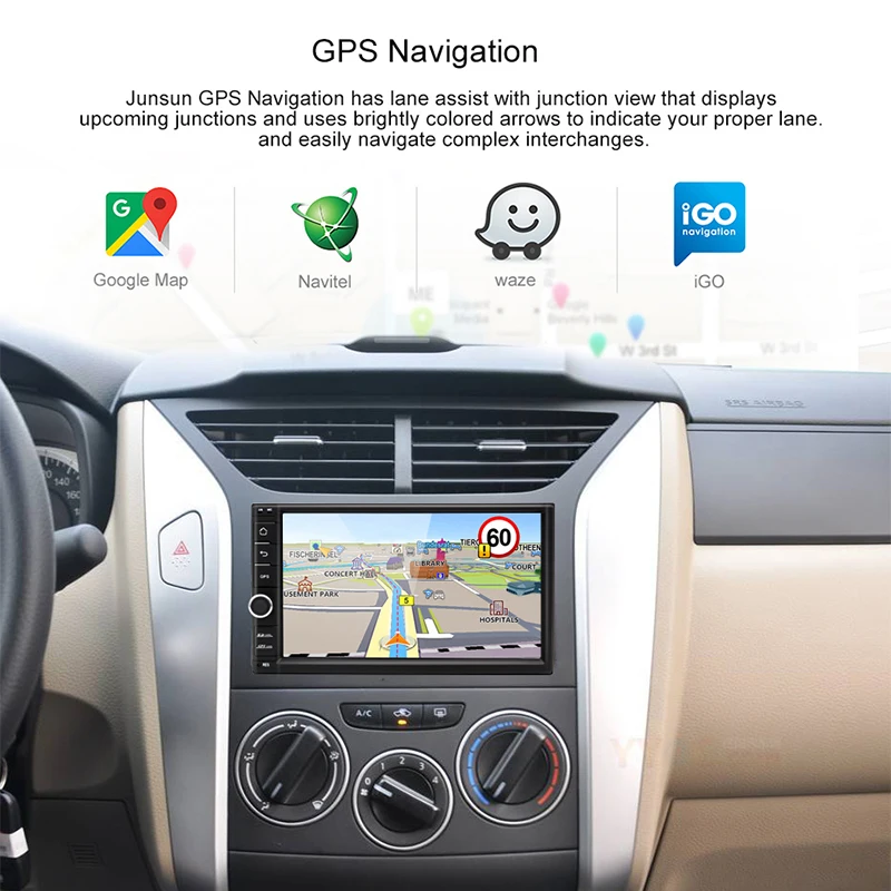 Junsun 7 &quot2 Din 2G Автомобильный dvd плеер Android мультимедийный игровой универсальный