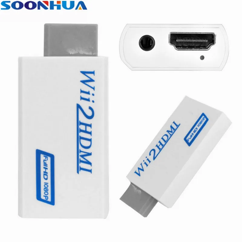 SOONHUA портативный WII2 в HDMI конвертер адаптер 3 5 мм аудио разъем и воспроизведение Full