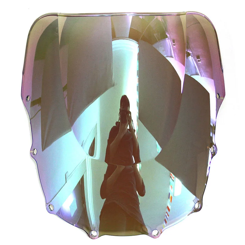 АБС Ветровое стекло для Kawasaki Ninja ZX-6R ZZR600 1993-2004 Двойной пузырь Мотоцикл Ветровое стекло Иридийные ветроотражатели на.