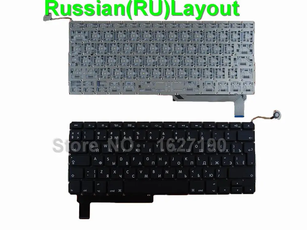 Новая русская клавиатура для APPLE Macbook Pro A1286 черная ноутбука с подсветкой RU|ru