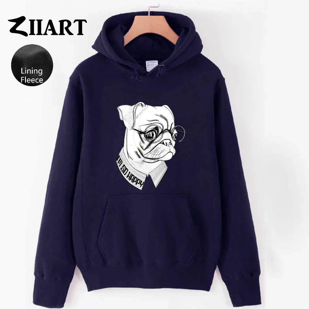 I'm So Happy Pet Dog Bulldog очки полосатая рубашка мужская флисовая толстовка с капюшоном