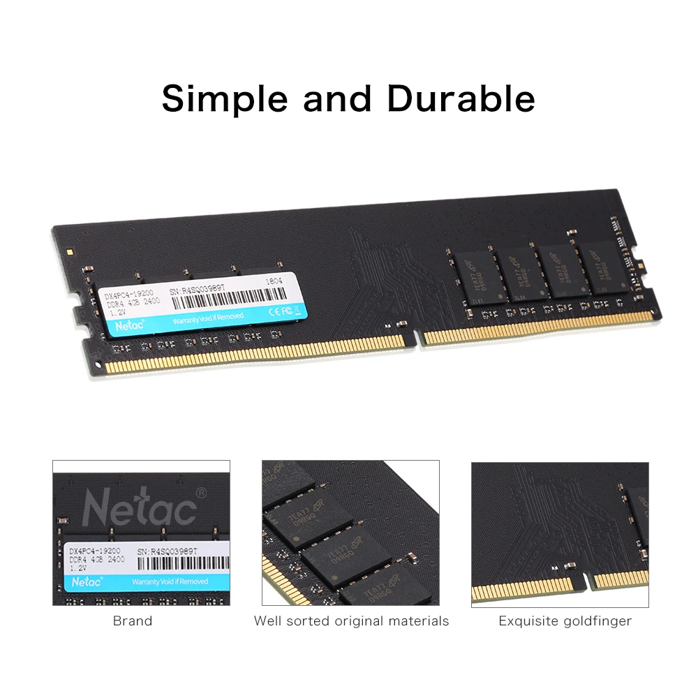 Netac профессиональный настольный компьютер RAMS DDR4 4 Гб 2400 МГц разъем для ОЗУ адаптер