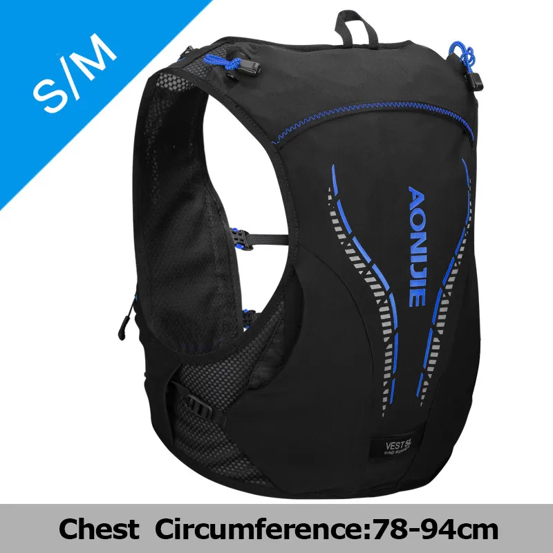 AONIJIE 5L жилет пакет дышащий Легкий Trail гидратации рюкзак сумка бутылка воды марафон бег Туризм Велоспорт - Цвет: Black Blue S-M