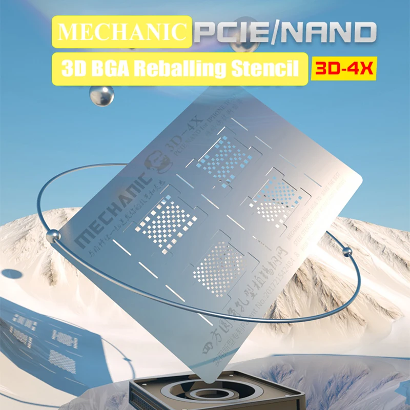 

Трафарет для реболлинга MECHANIC 3D BGA для iPhone XR XS X 8 7 6S 6 iPad жесткие диски всех серий NAND PCIE
