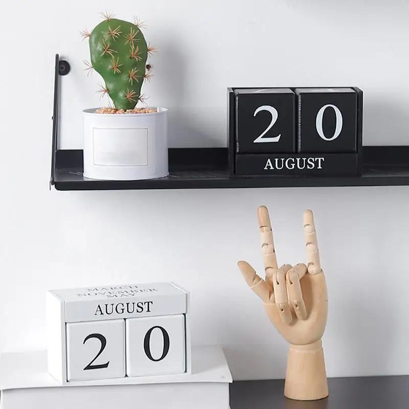 Винтажный деревянный вечный стол календарь блок планировщик постоянный