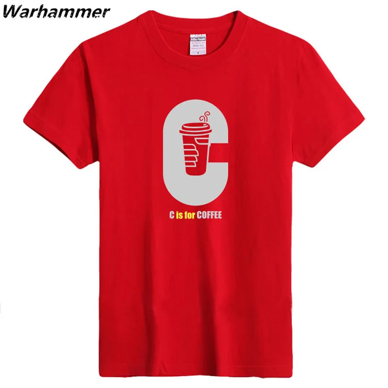 Warhammer Coding Футболка мужская Флокированная печатная C Is For coffee персонализированная