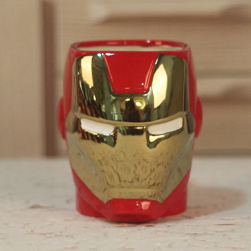 iron man Marvel Кофе кружки Мстители Чай чашки и кружки Бэтмен Тор Супермен Железный человек Халк Человек-паук Капитан Америка Керамика Mark напиток - Цвет: iron man