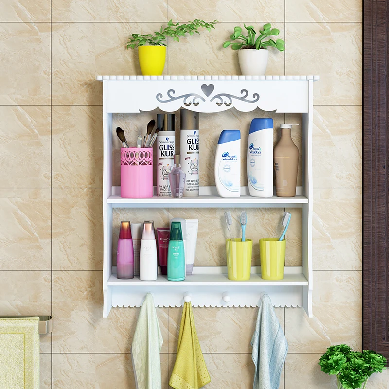 Bathroom shelf wall bathroom wall punch-free waterproof toilet suction wall washbasin storage rack LO5151146