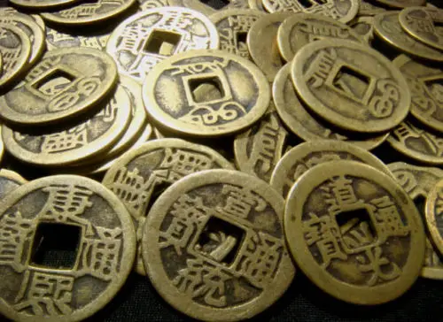 20 латунных китайских монет I Ching Feng Shui + 2 подарочных сумки | Дом и сад