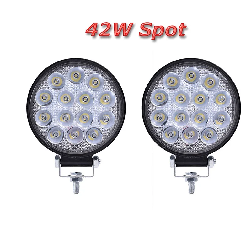 2x42w spot 4 ''6'' 18 Вт 27 Вт 42 Вт 48 Вт Offroad тонкий светодиодный рабочий светильник 12 в Led дальнего света Лампа 4х4 светодиодным фара трактора Точечный светильник для лодки автомобиль внедорожник atv - Цвет: 2x42w spot