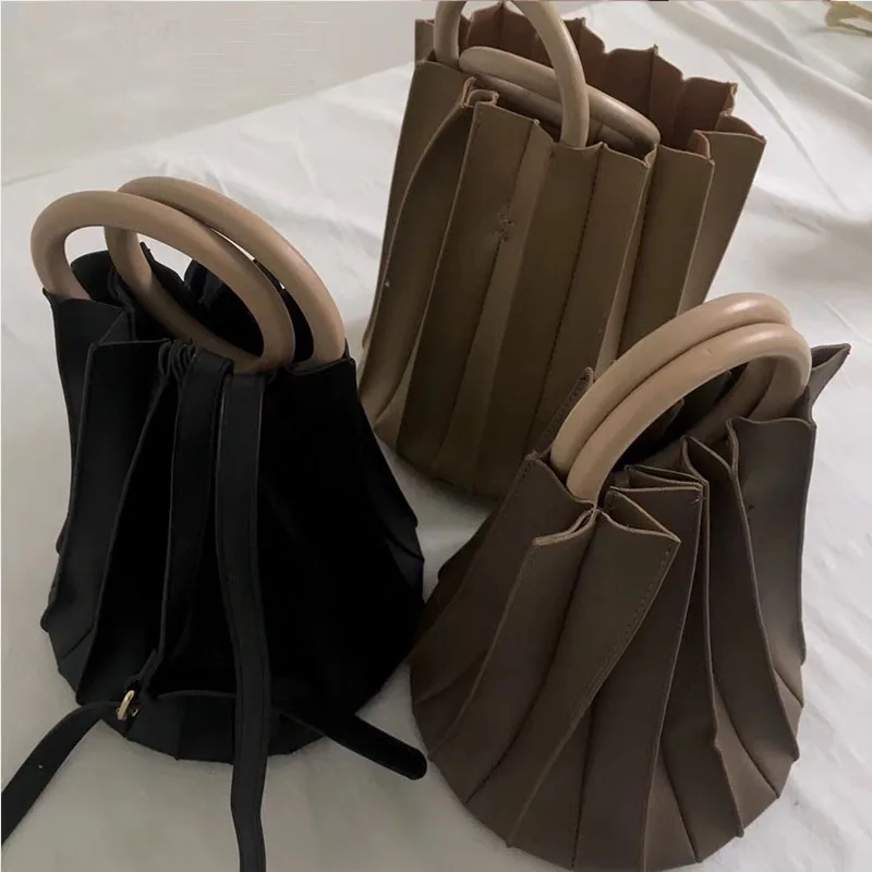 Солнечное пляжное ведро женская сумка из искусственной кожи Сумка с деревянным