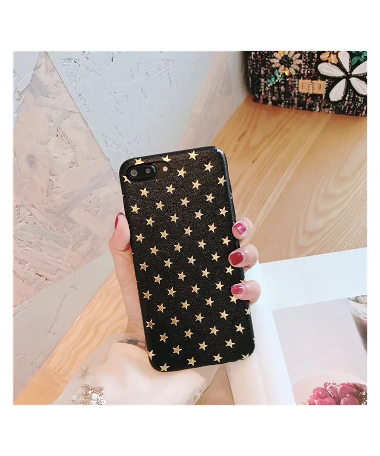 Чехол для телефона Gimfun из искусственной кожи с узором в виде звезд для Iphone 7, 7 plus, 6, 6 S, 6 plus, 8 X, простой Блестящий Мягкий ТПУ чехол-накладка