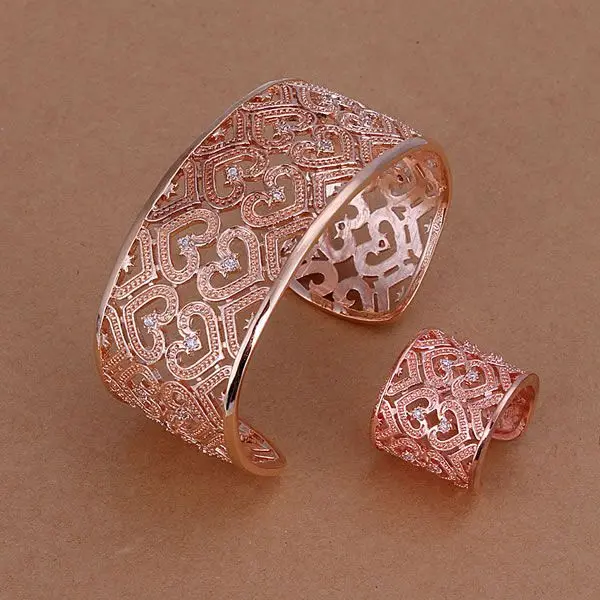 

Комплект из колье, браслета, серёг и кольца, из серебра 925 пробы