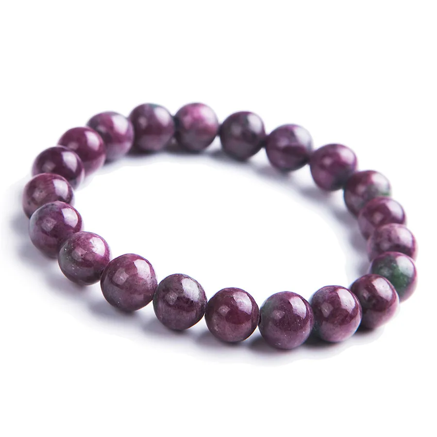 

9mm Genuine Natural Red Zoisite Stone Crystal Round Beads Jewelry Stretch Charm Bracelets For Women Just One