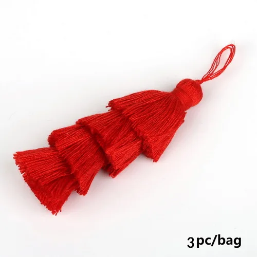 Red 8 см многоцветный Атлас шелковые кисточки Шарм Кулон Сатиновые кисточки для брелка DIY Изготовление застежки для сережек материалы 4 слоя - Цвет: Red