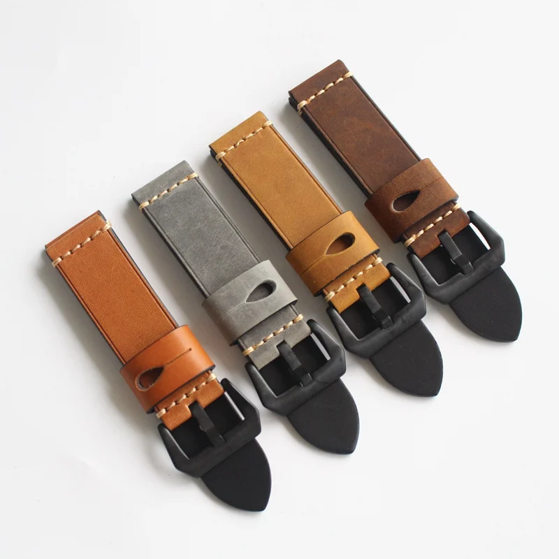 

Handmade soft 20 22 23 24 26mm high quality Wristband Watchband Watch for man Watch straps Genuine Leather Universal Band watch