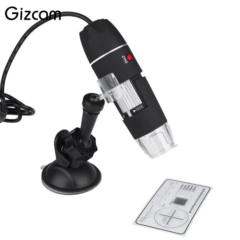 Gizcam мини Камера Портативный USB 8 светодиодный 500X2 MP цифровой микроскоп Эндоскоп